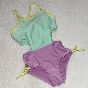 Cat & Jack Mint Green and Lavender Kids Swimsuit